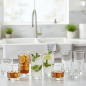 collins everyday drinking glasses set (16 piece)