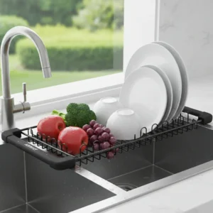 dish drying rack (in sink, expandable) black